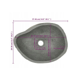 Akmeninis praustuvas, ovalus, 37-46 cm