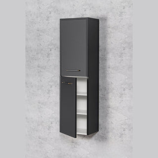 Atidaryta antracito spalvos vonios lentyna ANTE su matomomis vidinėmis lentynomis