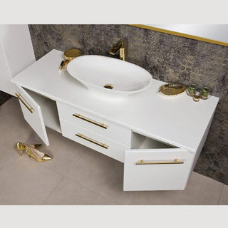 Balta BELLI GOLD 140 cm vonios spintelė su pastatomu praustuvu
