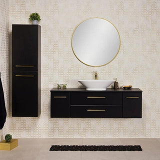 BELLI GOLD JG140-SP juoda 140 cm vonios spintelė su stalviršiu
