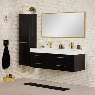 BELLI GOLD JG140-SS2P juoda 140 cm vonios spintelė su dvigubu praustuvu