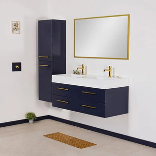 BELLI GOLD MG120-SS2P tamsiai mėlyna 120 cm spintelė su dvigubu praustuvu