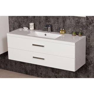 Šoninis FOKUS NEW 120 cm vonios spintelės vaizdas su integruotu praustuvu.