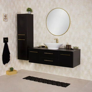Juoda BELLI GOLD 140 cm vonios spintelė su pastatomu praustuvu