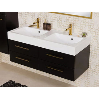 Juoda vonios spintelė BELLI GOLD JG120-S2P 120 cm su dvigubu praustuvu