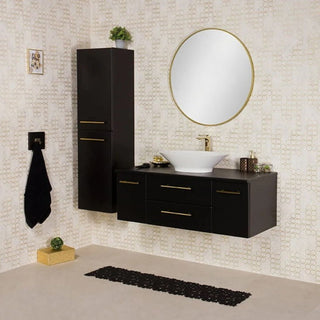Juoda vonios spintelė BELLI GOLD JG120-SP-50 120 cm su praustuvu