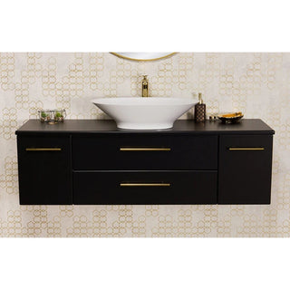 Juoda vonios spintelė BELLI GOLD JG140-SP 140 cm su praustuvu