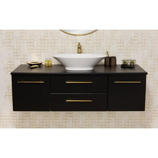 Juoda vonios spintelė BELLI GOLD JG140-SP-50 140 cm su praustuvu