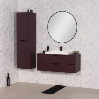 Bordo spalvos MAGNOLIA 100 cm pakabinama vonios spintelė su stalviršiu ir praustuvu