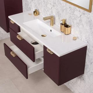 Bordo spalvos MAGNOLIA 120 cm pakabinama vonios spintelė su praustuvu