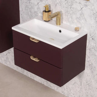 Bordo spalvos MAGNOLIA 60 cm pakabinama vonios spintelė su praustuvu