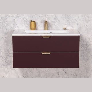 Bordo spalvos MAGNOLIA 80 cm pakabinama vonios spintelė su praustuvu