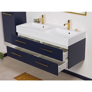 Tamsiai mėlyna vonios spintelė BELLI GOLD MG120-SS2P 120 cm su dvigubu praustuvu