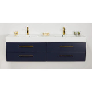 Tamsiai mėlyna vonios spintelė BELLI GOLD MG160-SS2P 160 cm su dvigubu praustuvu