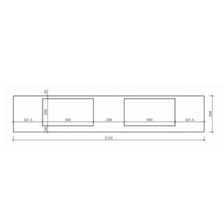 VICTA 210 cm balta C3 su dviem baltais praustuvais – baldų detalės