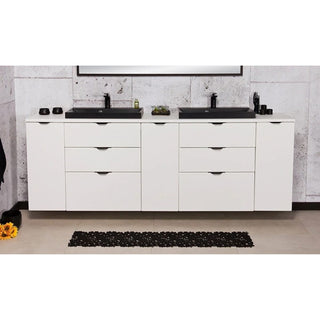 VICTA 210 cm balta C3 su dviem juodais praustuvais – bendras vaizdas