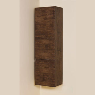 Antikvarines medienos spalvos auksta vonios lentyna Elegante minimalistinio dizaino