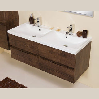 Pakabinama vonios spintele Elegante su dviem praustuvais ir keturiais stalciais